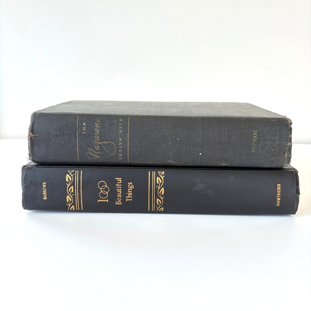 Vintage Black Decorative Books Set The Nazarene 1939 1000 Beautiful Things Gilt